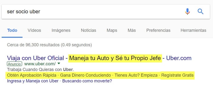 Ejemplo buen anuncio para Google